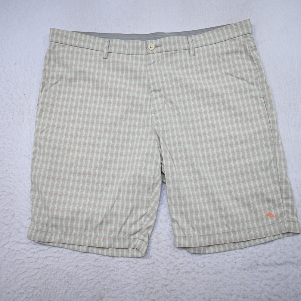 Tommy Bahama Marlin Golf Shorts Plaid Performance Nylon Stretch Mens 42 x 10"